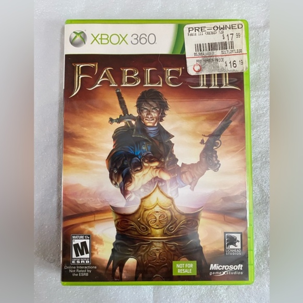 Microsoft X-Box-Fable III Game -UGC